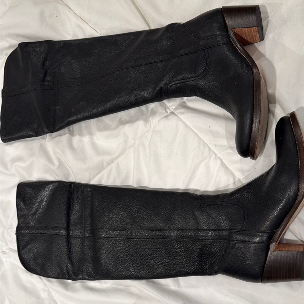 FRYE "Jane Cuff" Black Leather Over-the-knee boots - US Size 8.5